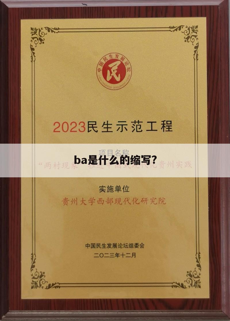 ba是什么的缩写?