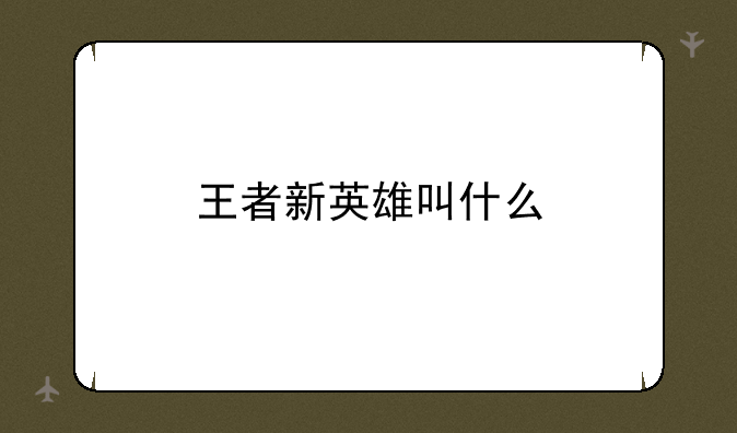 王者新英雄叫什么