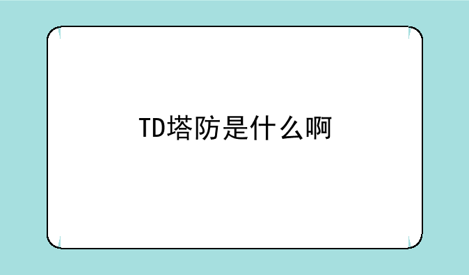 TD塔防是什么啊