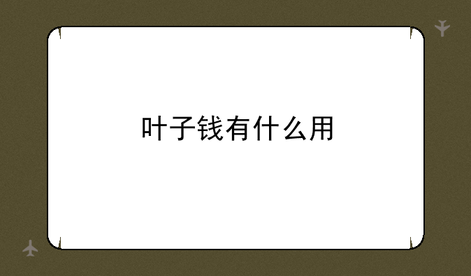 叶子钱有什么用