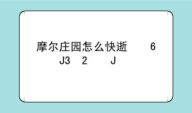 摩尔庄园怎么快速升级和挣钱