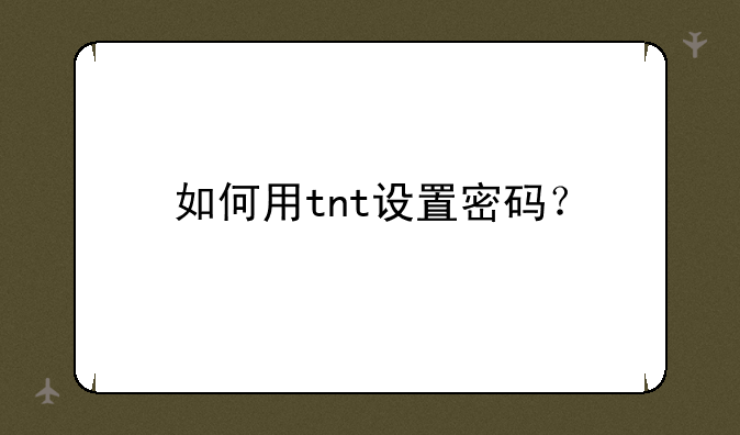如何用tnt设置密码？