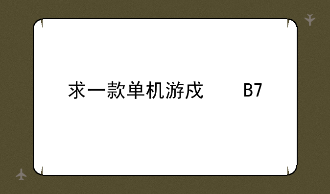 求一款单机游戏名字