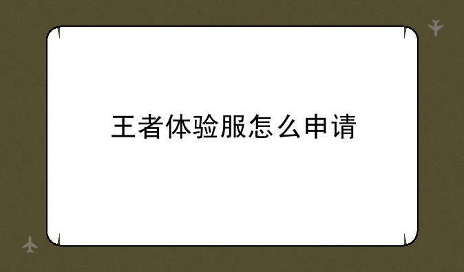 王者体验服怎么申请
