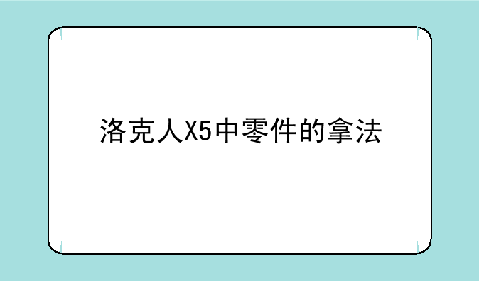 洛克人X5中零件的拿法