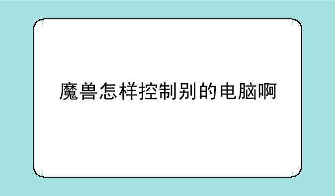 魔兽怎样控制别的电脑啊