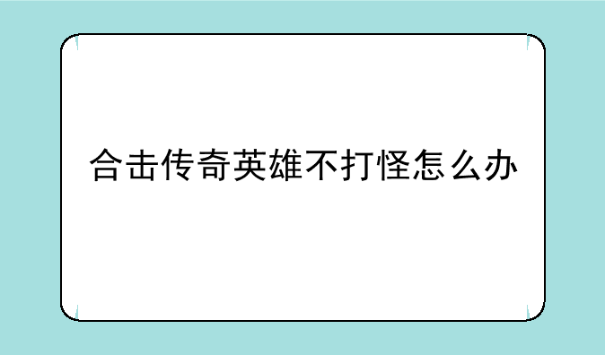 合击传奇英雄不打怪怎么办