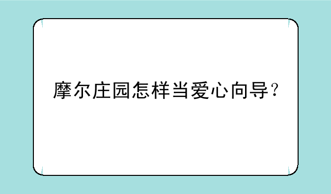 摩尔庄园怎样当爱心向导？