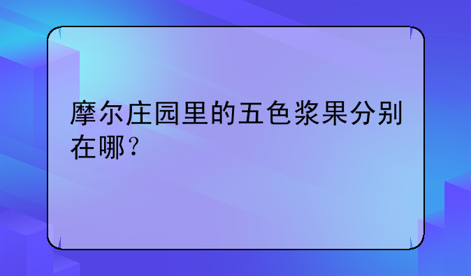 摩尔庄园里的五色浆果分别在哪？