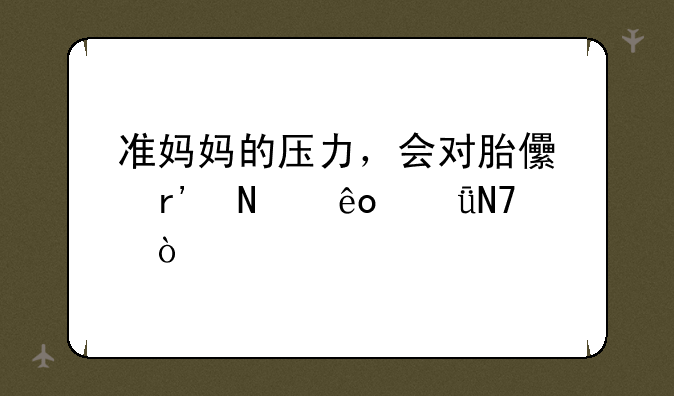 准妈妈的压力，会对胎儿有哪些影响？