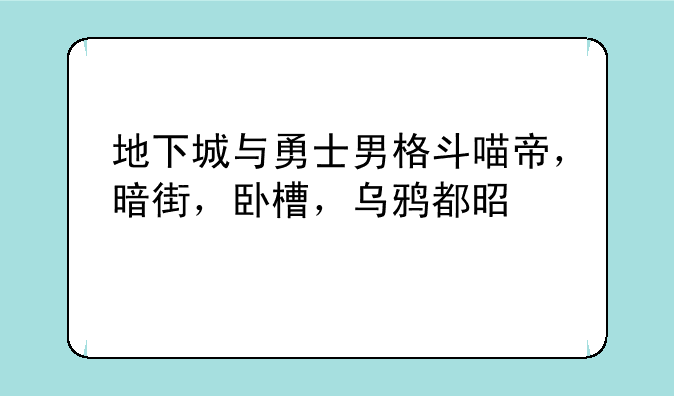 地下城与勇士男格斗喵帝，暗街，卧槽，乌鸦都是谁