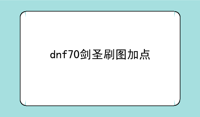 dnf70剑圣刷图加点